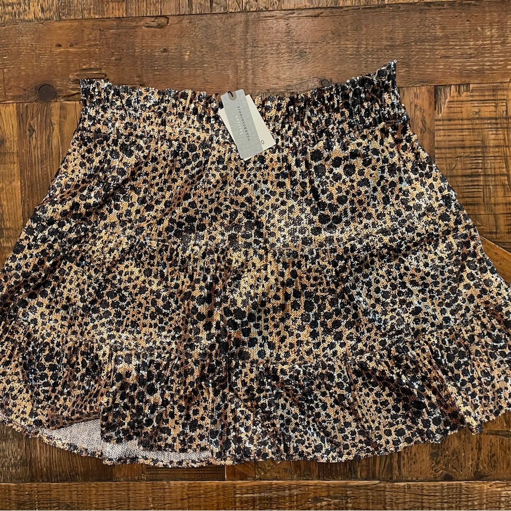 Anthropologie Animal Print Skater Skirt